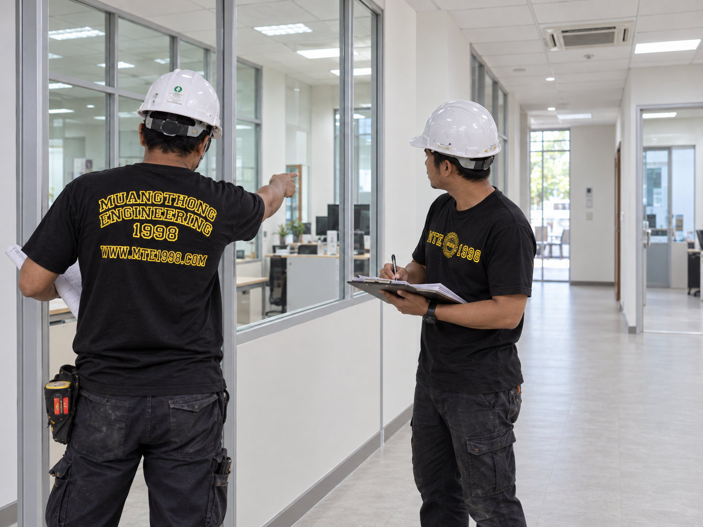 ภาพงานระบบอาคารและงานหน้างานของทีมเมืองทองวิศวกรรม