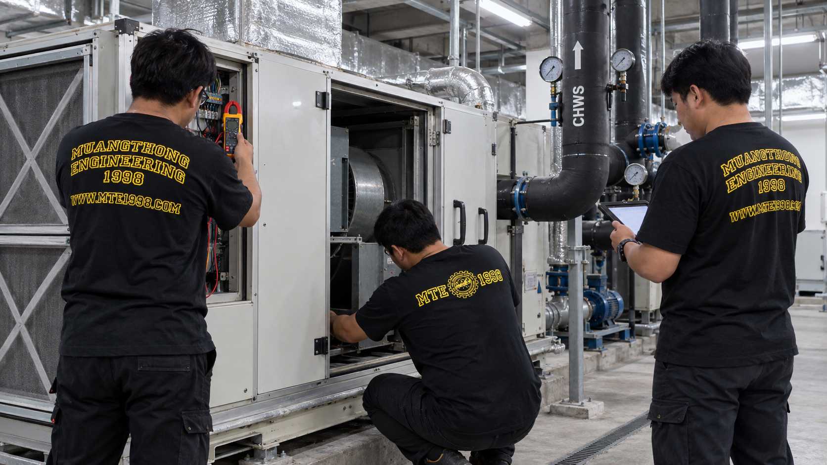 ภาพงานระบบ HVAC ของทีมเมืองทองวิศวกรรม